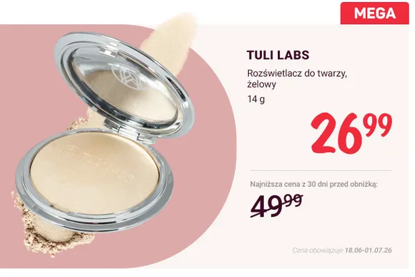 Rozświetlacz do twarzy żelowy Tuli Labs promocja w Rossmann