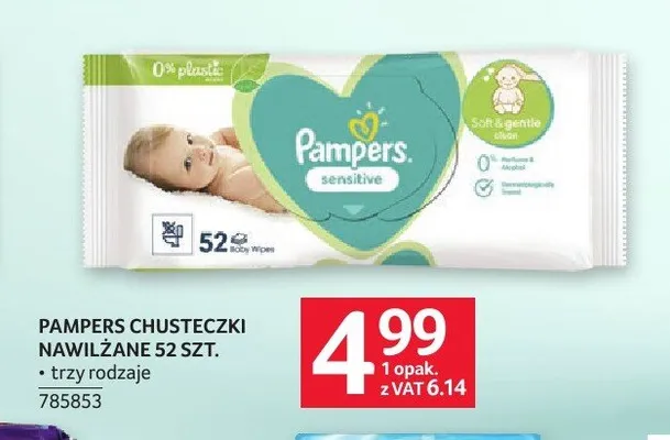 Chusteczki nawilżane Pampers promocja w Selgros