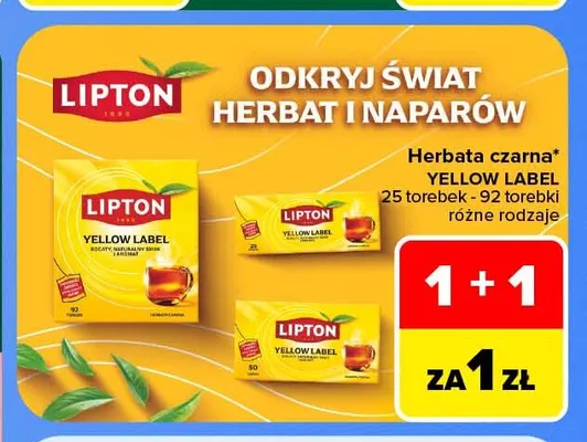 Herbata czarna Yellow Label Lipton promocja w Carrefour Market