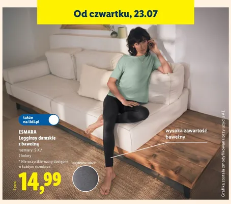 Legginsy damskie z bawełną Esmara promocja w Lidl