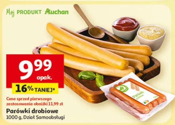 Parówki drobiowe promocja w Auchan