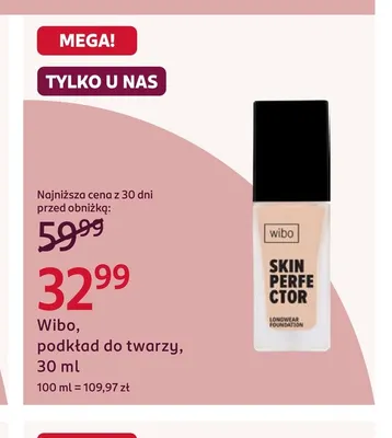 Podkład do twarzy Wibo promocja w Rossmann