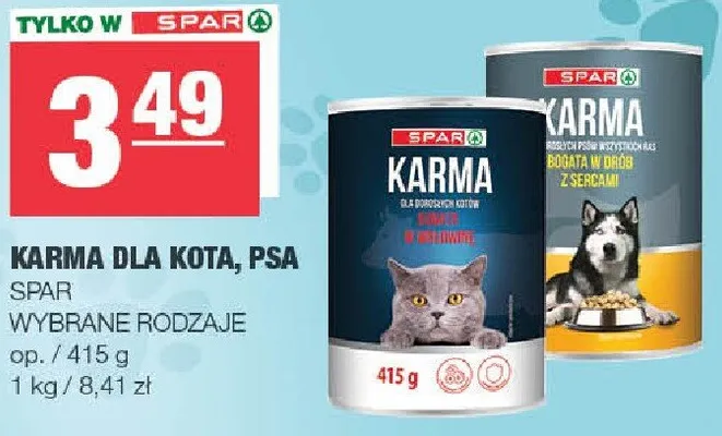 Karma dla kota, psa promocja w SPAR