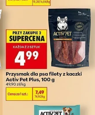Przysmak dla psa filety z kaczki Activ Pet Plus promocja w Biedronka