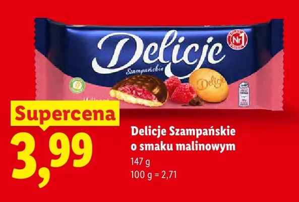 Delicje Szampańskie o smaku malinowym promocja w Lidl