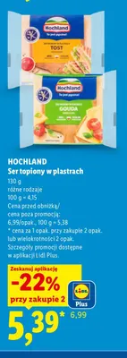 Ser topiony w plastrach gouda Hochland promocja w Lidl