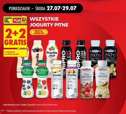 Jogurt pitny Fruvita Skyr wanilia promocja w Biedronka