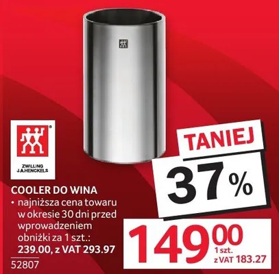 Cooler do wina Zwilling promocja w Selgros