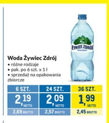 Woda Żywiec Zdrój promocja w Makro