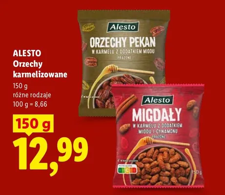 Migdały w karmelu z miodem i cynamonem Alesto promocja w Lidl