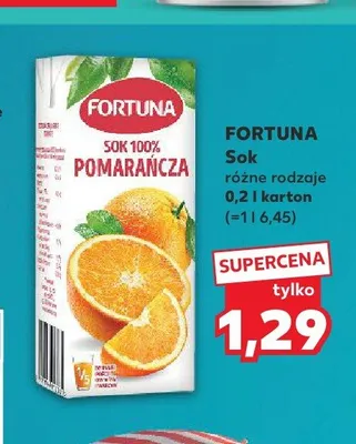 Sok Fortuna Pomarańcza promocja w Kaufland