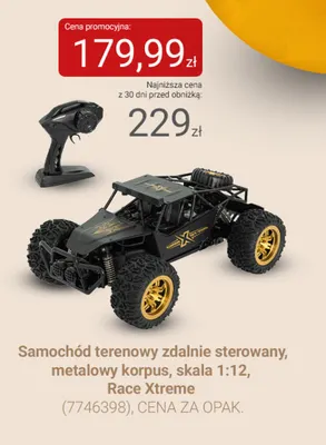 Samochód terenowy zdalnie sterowany metalowy korpus skala 1:12 Race Xtreme 7746398 promocja w Smyk