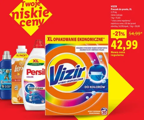 Proszek do prania Vizir XL promocja w Lidl