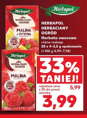 Herbata owocowa Herbapol Herbaciany Ogród malina promocja w Kaufland
