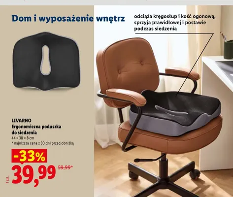 Ergonomiczna poduszka do siedzenia Livarno promocja w Lidl