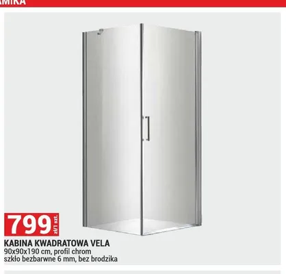 Kabina kwadratowa Vela promocja w Merkury Market