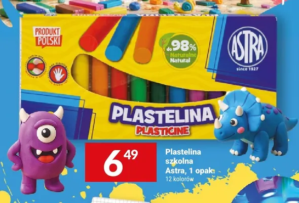 Plastelina szkolna Astra 12 kolorów promocja w Twój Market