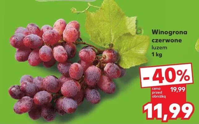 Winogrona czerwone luzem promocja w Kaufland