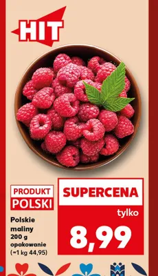 Polskie maliny świeże promocja w Kaufland