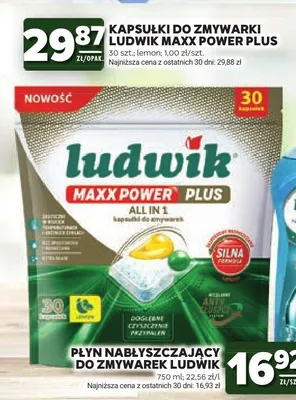 Kapsułki do zmywarki Ludwik Maxx Power Plus All in 1 promocja w Stokrotka