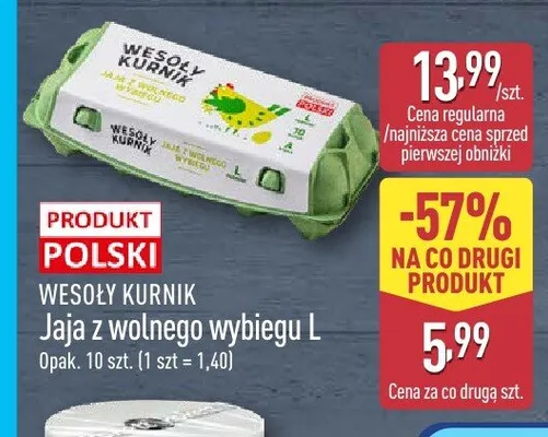Jaja z wolnego wybiegu L Wesoły Kurnik promocja w Aldi