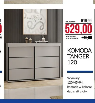 Komoda Tanger 120 dąb craft złoty promocja w Abra Meble