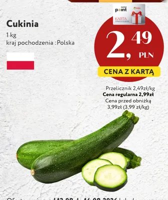 Cukinia polska promocja w Market Point