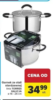 Garnek ze stali nierdzewnej linia TORRES GALICJA 16-26cm promocja w Carrefour