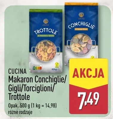 Makaron Conchiglie promocja w Aldi