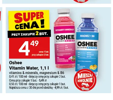 Napój witaminowy Oshee Vitamin Water vitamins & minerals promocja w Twój Market