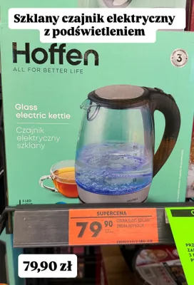Czajnik elektryczny szklany z podświetleniem promocja w Biedronka