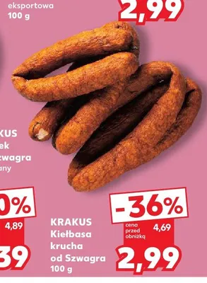 Kiełbasa krucha od Szwagra Krakus promocja w Kaufland