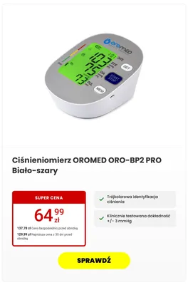 Ciśnieniomierz OROMED ORO-BP2 PRO promocja w Media Expert