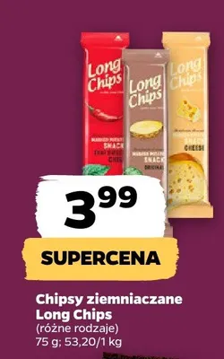 Chipsy ziemniaczane long chips (różne rodzaje) promocja w Netto
