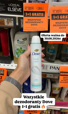 Dezodorant spray Dove Fresh Care promocja w Biedronka
