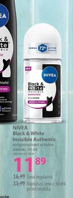Antyperspirant w kulce damski Black & White Invisible Authentic Nivea promocja w Hebe