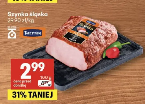 Szynka śląska Tarczyński promocja w Delikatesy Centrum