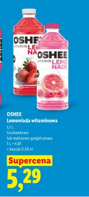 Lemoniada witaminowa malinowo-grejpfrutowa Oshee promocja w Lidl