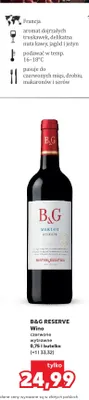 Wino czerwone wytrawne B & G Reserve promocja w Kaufland