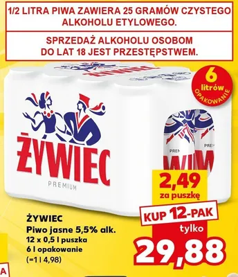 Piwo jasne 5,5% alk. 12-pak promocja w Kaufland