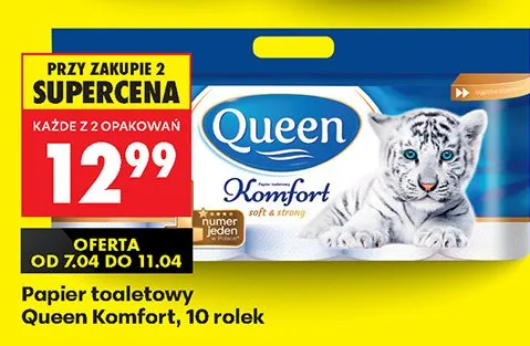 Papier toaletowy Komfort, 10 rolek promocja w Biedronka