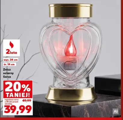 Znicz solarny Serce promocja w Kaufland