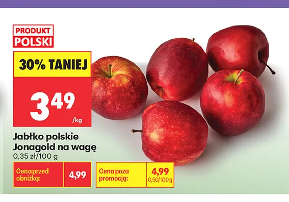 Jabłka polskie Jonagold na wagę promocja w Biedronka
