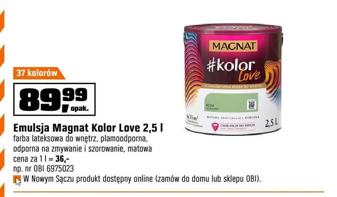 Emulsja Magnat Kolor Love promocja w OBI