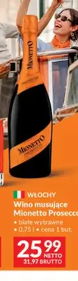 Wino musujące Mionetto Prosecco białe wytrawne promocja w Makro
