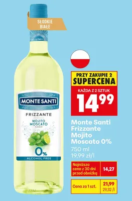 Wino Frizzante Mojito Moscato 0% promocja w Biedronka