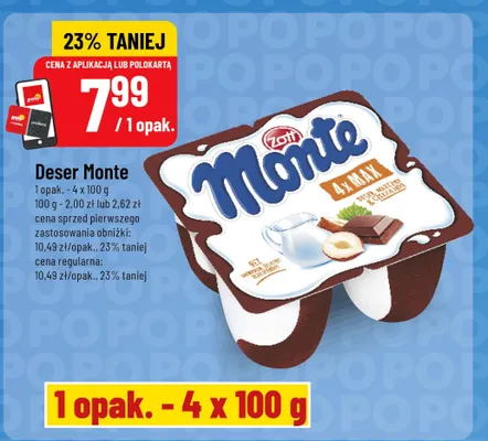 Deser Monte Zott 4x100g promocja w POLOmarket