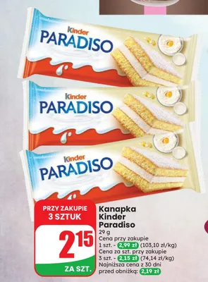 Kanapka Kinder Paradiso promocja w Dino