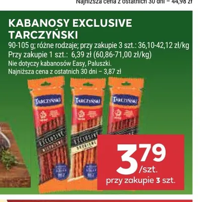 Kabanosy Exclusive drobiowe Tarczyński promocja w Stokrotka