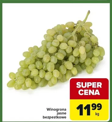 Winogrona jasne bezpestkowe promocja w Carrefour Express